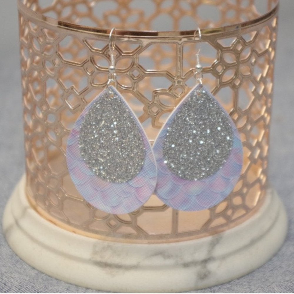 Purple Mermaid Teardrop Earrings